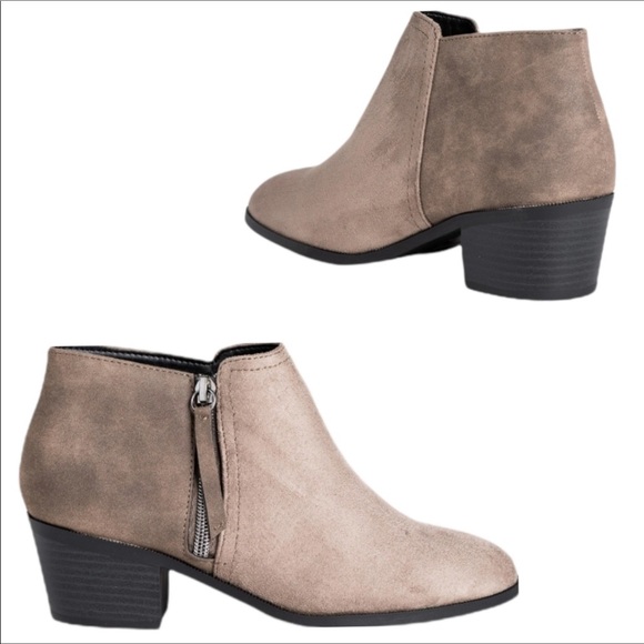 Soda Shoes - Ankle Boots Side Zip Two Tone #6 NEW